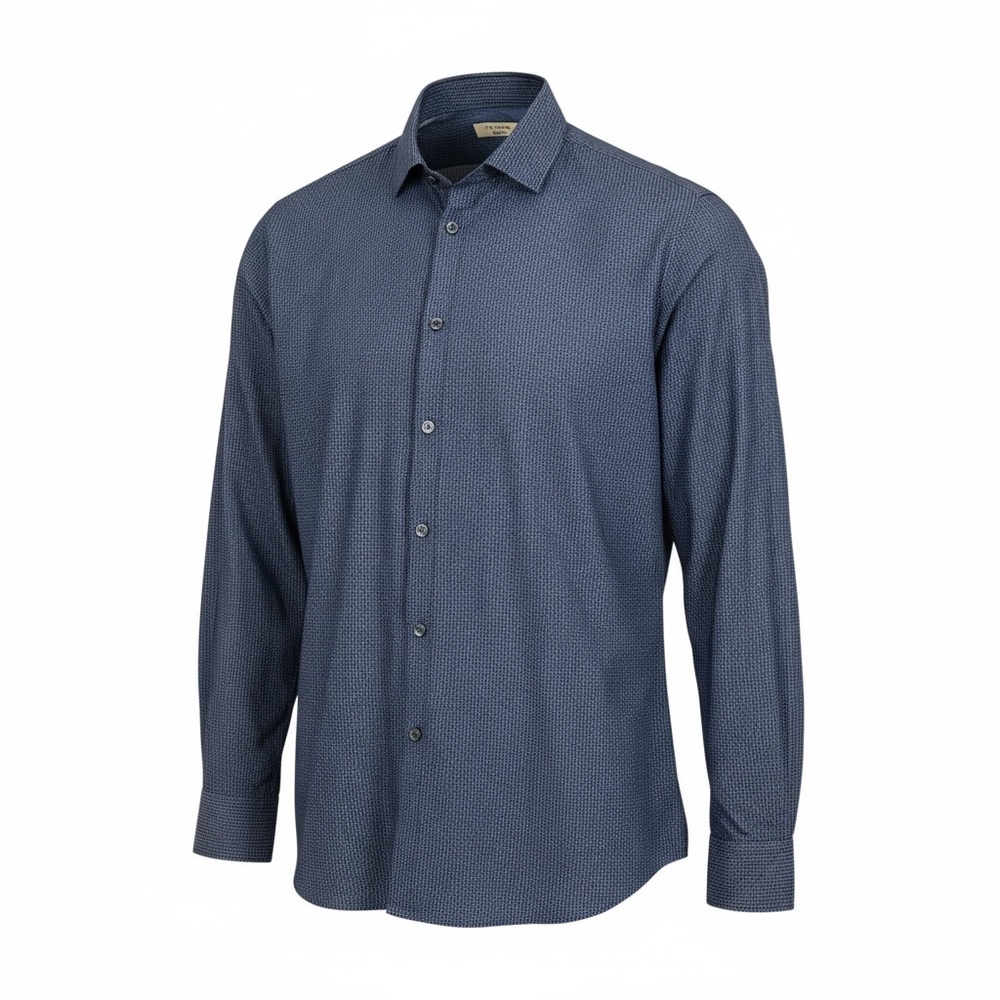 Original Penguin Blue Micro Print Heritage Slim Fit Button-Up Shirt Sz 16.5 Med